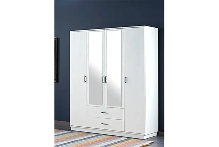 Seta Beyaz 4 Kapaklı Dolap